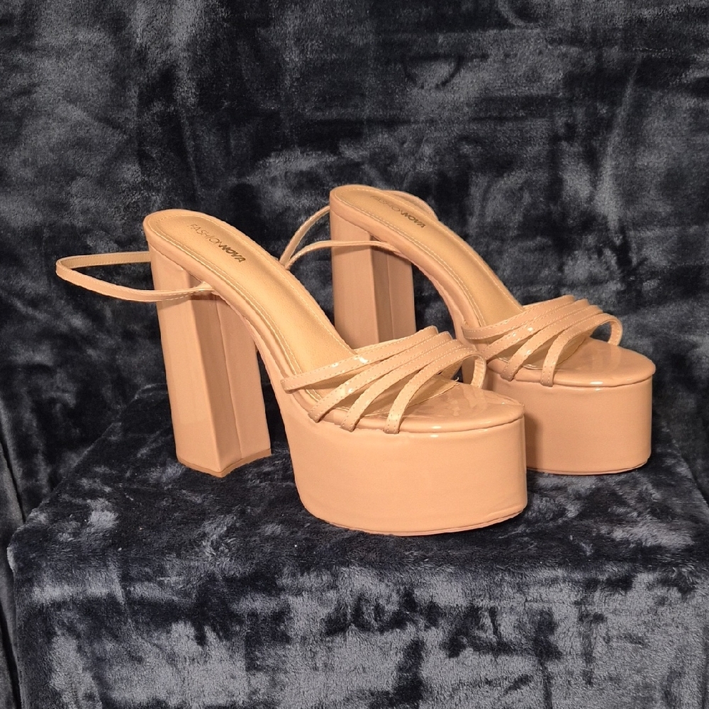 Fashion Nova Blush Platform Heels